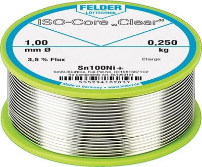 Felder soldeerdraad | 2 mm | 250 g | sn100ni+ | 1 stuk - 5552942020 5552942020 Felder soldeerdraad | 2 mm | 250 g | sn100ni+ | 1 stuk - 5552942020 5552942020