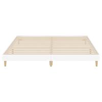 Bedframe bewerkt hout wit 140x200 cm - thumbnail