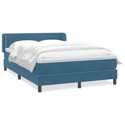 Boxspring met matras fluweel donkerblauw 160x210 cm