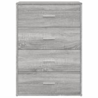 Dressoir 60x31x84 cm bewerkt hout grijs sonoma eikenkleurig - thumbnail