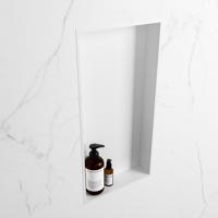 MONDIAZ EASY Nis 59,5x29,5cm in solid surface kleur Talc | Talc. 1 vak geschikt voor in- of opbouw - thumbnail
