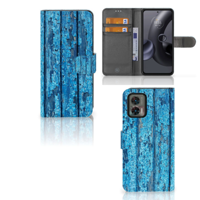Motorola Edge 30 Neo | Book Style Case | Wood Blue Motorola Edge 30 Neo | Book Style Case | Wood Blue