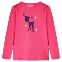 Kindershirt met lange mouwen hertenprint 104 felroze - thumbnail