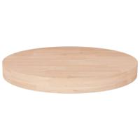 Tafelblad rond 40x4 cm onbehandeld massief eikenhout - thumbnail