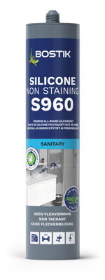 Bostik S960 Silicone Non Staining | 310 ml | Zwart (12 stuks) - 30620944 Bostik S960 Silicone Non Staining | 310 ml | Zwart (12 stuks) - 30620944