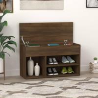 VidaXL Schoenenbank 80x30x45 cm bewerkt hout bruin eikenkleur - thumbnail