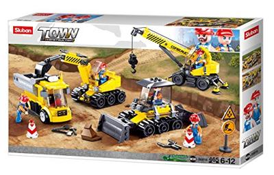 Sluban Construction site bouwstenen set - thumbnail
