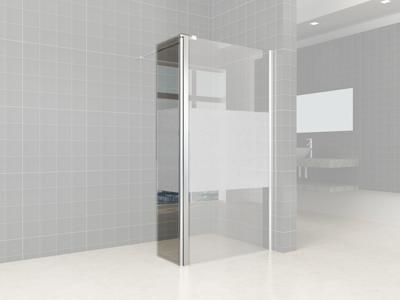 Zijwand Wiesbaden voor Inloopdouche met Rechts Scharnierend Profiel en Schaamband 35x200 cm 10 mm NANO Glas