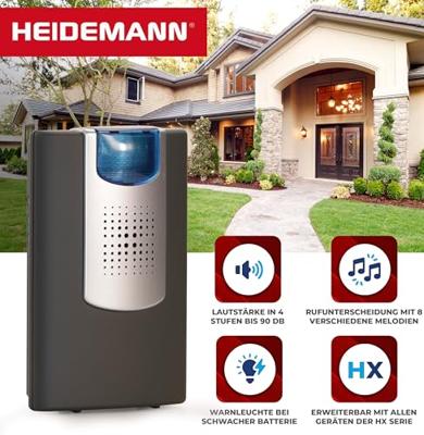 Draadloze deurbel Complete set Heidemann 70835 HX Action