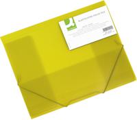 Q-CONNECT elastomap, A4, 3 kleppen en elastieken, transparant PP, geel - thumbnail
