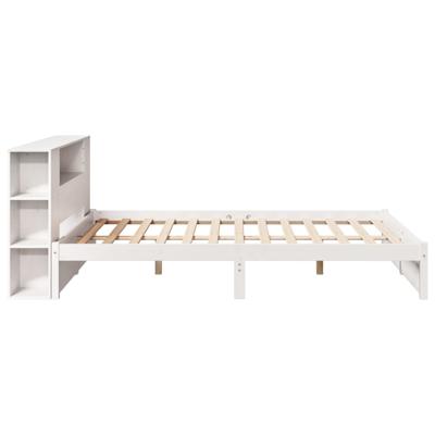 Bed met boekenkast zonder matras grenenhout wit 150x200 cm - thumbnail