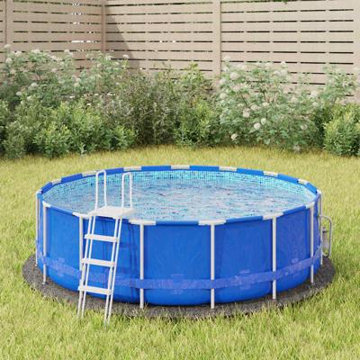 VidaXL Zwembadgrondzeil ø244 cm polyester geotextiel lichtgrijs