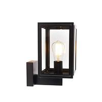 QAZQA Landelijke wandlamp zwart IP44 - Sutton Up - thumbnail