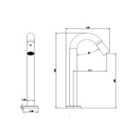 Fonteinkraan Plieger Lupo 2.0 Verhoogd Chroom - thumbnail