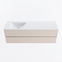 MONDIAZ VICA 150cm badmeubel onderkast Linen 2 lades. Wastafel CLOUD links 1 kraangat, kleur Talc. - thumbnail