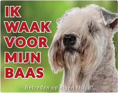 Softcoated Wheaten Terrier Waakbord - Ik waak voor mijn Baas Softcoated Wheaten Terrier Waakbord - Ik waak voor mijn Baas