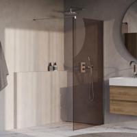 Brauer Oblivion - Inloopdouche - Brons Glas - 90 x 200 cm - incl. Glascoating - Chroom - thumbnail