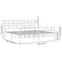 Bedframe met hoofd- en voeteneinde metaal zwart 193x203 cm - thumbnail