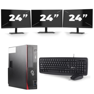 Fujitsu Esprimo D556 SFF - Intel Core i5-6e Generatie - 8GB RAM - 256GB SSD - Windows 11 + 3x 24 inch Monitor