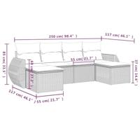 6-delige Loungeset met kussens poly rattan beige - thumbnail