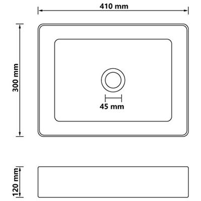 VidaXL Wastafel 41x30x12 cm keramiek matcrème