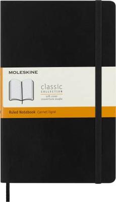 Moleskine notitieboek, ft 13 x 21 cm, gelijnd, soepele cover, 192 bladzijden, zwart