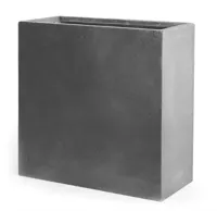 Mcollections Terrasafscheiding Plantenbak - 80 x 30 x 92 cm - Clayfibre - Grijs - thumbnail