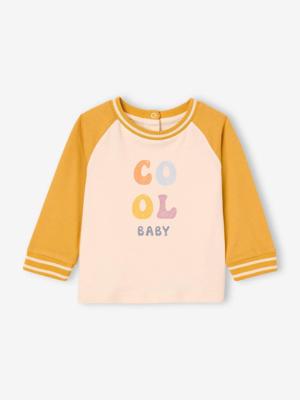 'Cool baby' babyshirt met lange mouwen en van biokatoen mosterdgeel