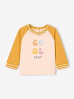 'Cool baby' babyshirt met lange mouwen en van biokatoen mosterdgeel - thumbnail
