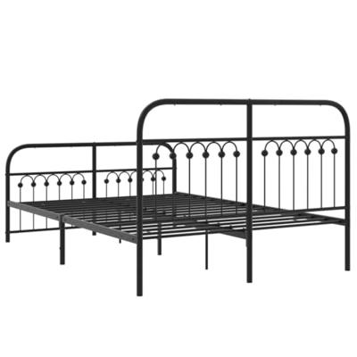 Bedframe met hoofd- en voeteneinde metaal zwart 137x190 cm