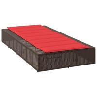 Ligbed met zwevend kussen poly rattan bruin - thumbnail
