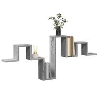 Wandschap 104,5x10x43 cm bewerkt hout grijs sonoma eikenkleurig - thumbnail