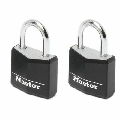 Masterlock 2 x 30mm - 18mm hardened steel shackle, 5mm diam. - double locking - 4 - zwart - 9130EURTBLK