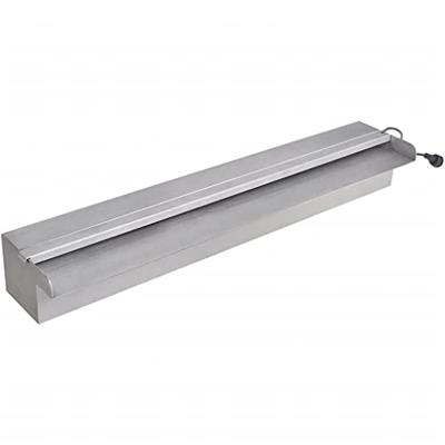 VidaXL Zwembadwaterval met led's rechthoekig 60 cm roestvrij staal