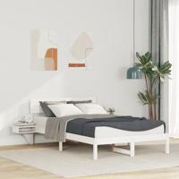 Bedframe met hoofdeinde Wit 140 x 200 cm Massief grenenhout - thumbnail