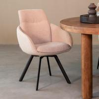 LABEL51 Eetkamerstoel 'Beauty' Bouclé, kleur Naturel - thumbnail