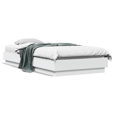 Bedframe met LED-verlichting wit 100x200 cm