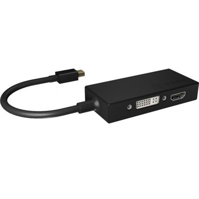 ICY BOX Monitor Adapter [1x Mini-DisplayPort stekker - 1x DVI, VGA-bus, HDMI-bus] IB-AC1032, Mini DisplayPort™ zu DVI/HDMI/VGA Adapter