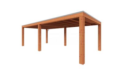 Trendhout Overkapping Palermo XXL 740x380 cm- Plat dak- Hout- Trendhout