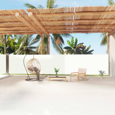 VidaXL Windscherm uittrekbaar 160x1200 cm crèmekleurig