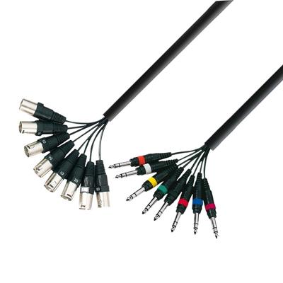 Adam Hall 3 Star L8 MV 0300 multikabel 8 x XLR male naar 8 x Jack TRS 3 m Adam Hall 3 Star L8 MV 0300 multikabel 8 x XLR male naar 8 x Jack TRS 3 m