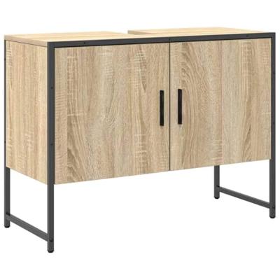 Badkamermeubelset met plank met opslag 3 pcs Bruin Bewerkt hout