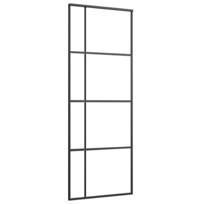 Schuifdeur 76x205 cm ESG-glas en aluminium zwart