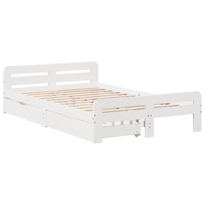 Bedframe zonder matras massief grenenhout wit 135x190 cm Bedframe zonder matras massief grenenhout wit 135x190 cm