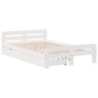 Bedframe zonder matras massief grenenhout wit 135x190 cm - thumbnail