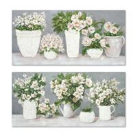 Schilderij Home ESPRIT Wit Grijs Romantiek 140 x 3 x 70 cm (2 Stuks) - thumbnail