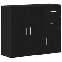 Dressoir 91x29,5x75 cm spaanplaat zwart eikenkleurig - thumbnail