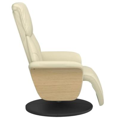 Fauteuil verstelbaar met voetensteun kunstleer crmekleurig