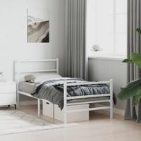 Bedframe met hoofd- en voeteneindemetaal wit 90x190 cm - thumbnail