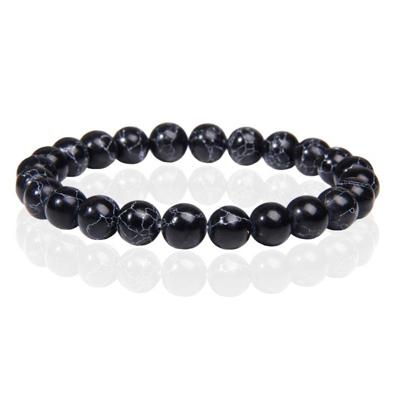 Natuursteen Armband met 8mm Kralen Memphis - Black Howlite